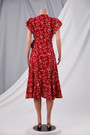Summer New Stylish Inelastic Batch Printing Slit Lace-Up Casual Midi Dress