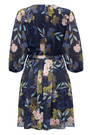 Summer New Stylish Inelastic Floral Batch Printing Plus Size Three-Quarter Sleeves Casual Mini Dress(With Belt,With Lining)