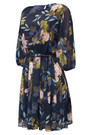 Summer New Stylish Inelastic Floral Batch Printing Plus Size Three-Quarter Sleeves Casual Mini Dress(With Belt,With Lining)