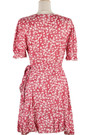 Summer New Stylish Inelastic Floral Batch Printing V-Neck Frill Crimped Lace-Up Casual Mini Dress