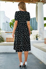 Summer New Stylish Inelastic Floral Batch Printing V-Neck Lace-Up Waist-Tuning Casual Midi Dress