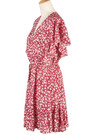Summer New Stylish Inelastic Floral Batch Printing V-Neck Ruffle Casual Mini Dress