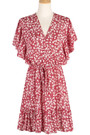 Summer New Stylish Inelastic Floral Batch Printing V-Neck Ruffle Casual Mini Dress