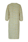 Summer New Stylish Inelastic Flower Batch Printing V-Neck Drawstring Split Three-Quarter Sleeves Casual Midi Dress