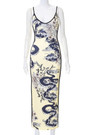 Summer New Stylish Irregular Printing Low-Cut Backless Stretch Slim Sling Sexy Maxi Dress