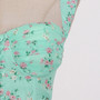 Summer New Stylish Micro Elastic Floral Batch Printing Sleeveless Single-Breasted Hollow Shirring Split Sling Zip-Up High Quality Sexy Midi Dress