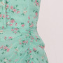 Summer New Stylish Micro Elastic Floral Batch Printing Sleeveless Single-Breasted Hollow Shirring Split Sling Zip-Up High Quality Sexy Midi Dress