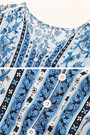 Summer New Stylish Micro Elastic Floral Printing V-Neck Single-Breasted Short Sleeves Split Casual Midi Dress