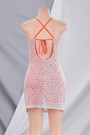 Summer New Stylish Simple Good Quality Batch Printing Sling Backless Micro Elastic Zip-Up Slim Sexy Mini Dress