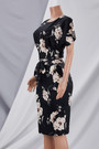 Summer New Stylish Simple With Belt Stretch Zip-Up Plus Size Batch Printing Casual Midi Dress