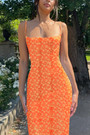 Summer New Stylish Six Colors Floral Batch Printing Adjustable Sling Stretch Slim Backless Sexy Maxi Dress