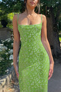 Summer New Stylish Six Colors Floral Batch Printing Adjustable Sling Stretch Slim Backless Sexy Maxi Dress