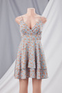 Summer New Stylish Sling Stretch Batch Printing Backless Sexy Mini Dress