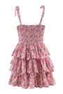 Summer New Stylish Stretch Floral Batch Printing Sling Lace-Up Ruffle Backless Casual Mini Dress