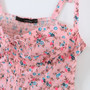 Summer New Stylish Stretch Floral Batch Printing Sling Lace-Up Ruffle Backless Casual Mini Dress
