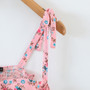 Summer New Stylish Stretch Floral Batch Printing Sling Lace-Up Ruffle Backless Casual Mini Dress