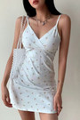 Summer New Stylish Stretch Floral Printing Sling Backless Sexy Mini Dress