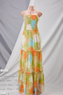 Summer New Stylish Stretch Flower Batch Printing Tube Design Hollow Backless Sexy Maxi Dress