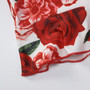 Summer New Stylish Stretch Rose Batch Printing Sling Backless Drawstring Bodycon Sexy Mini Dress
