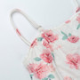 Summer New Velvet Rose Batch Printing Slit Sling Lace-Up Back Slim Stretch Midi Dress