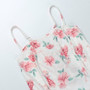 Summer New Velvet Rose Batch Printing Slit Sling Lace-Up Back Slim Stretch Midi Dress