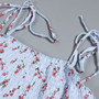 Summer Plus Size Floral Printing Inelastic Tie-Shoulder Backless Stylish Sweet Midi Dress