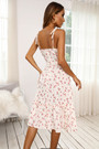 Summer Plus Size Floral Printing Inelastic Tie-Shoulder Drawstring Hollow Sexy Stylish Midi Dress