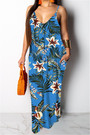 Summer Plus Size New Style Flowers Batch Printing 5 Colors Sling Maxi Dress