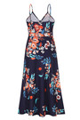 Summer Plus Size Vacation Style Floral Batch Printing Stretch Adjustable Straps Hollow Bowknot High Slit Sexy Midi Dress 3#