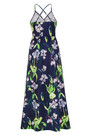 Summer Plus Size Vacation Style Floral Batch Printing Stretch Adjustable Straps Stylish Pastoral Maxi Dress 2#