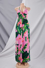 Summer Plus Size Vacation Style Leaf Flower Batch Printing Stretch Adjustable Straps Stylish Pastoral Maxi Dress