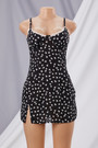 Summer Sling Flower Batch Printing Slit Lace Zip-Up Micro-Elastic Sexy Mini Dress