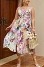 Xl-4Xl Plus Size Summer New Stylish Batch Printing Sling Inelastic Single Breasted Loose Casual Dress