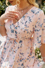 Xl-4Xl Plus Size Summer New Stylish Inelastic Floral Printing V-Neck Ruffle Lace-Up Casual Mini Dress