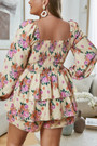 Xl-4Xl Plus Size Summer New Stylish Stretch Square Neckline Long Sleeves Ruffle High Quality Casual Mini Dress