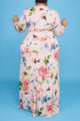 Xl-5Xl Autumn New All-Over Floral Batch Printing Stretch V-Neck Stylish Casual Maxi Dress With Belt 4#