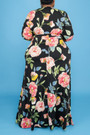 Xl-5Xl Autumn New All-Over Flower Batch Printing Stretch V-Neck Stylish Casual Maxi Dress With Belt 2#