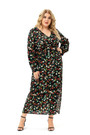 Xl-5Xl Autumn New Floral Printing Inelastic V-Neck High-Slit Stylish Maxi Dress With Belt