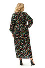 Xl-5Xl Autumn New Floral Printing Inelastic V-Neck High-Slit Stylish Maxi Dress With Belt