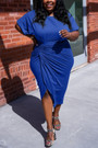 Xl-5Xl Plus Size Summer New Stylish 4 Colors Solid Color Stretch Shirring Irregular Loose Casual Midi Dress