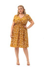Xl-5Xl Summer New Floral Printing Inelastic V-Neck Stylish Minimalist Midi Dress