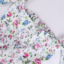 Xs-L Floral Printing Inelastic Square-Neck Lace-Up Zip-Up Back Sweet Rural Mini Dress
