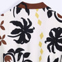 Xs-L Spring New Stylish Inelastic Flower Batch Printing Long Sleeves Lace-Up V-Neck Loose Casual Maxi Dress