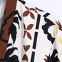 Xs-L Spring New Stylish Inelastic Flower Batch Printing Long Sleeves Lace-Up V-Neck Loose Casual Maxi Dress