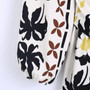 Xs-L Spring New Stylish Inelastic Flower Batch Printing Long Sleeves Lace-Up V-Neck Loose Casual Maxi Dress