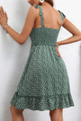 Xs-L Summer New Stylish Floral Batch Printing Stretch Sling Lace-Up Backless Casual Mini Dress