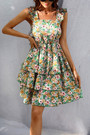 Xs-L Summer New Stylish Flower Batch Printing Micro Elastic Ruffle Sling Backless Lace-Up Casual Mini Dress