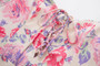 Xs-L Summer New Stylish Flower Batch Printing Puff Sleeve Inelastic Slim Zip-Up Hollow Lace-Up Sexy Mini Dress