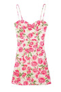 Xs-L Summer New Stylish Flower Batch Printing Sling Backless Zip-Up Inelastic Slim Sexy Mini Dress
