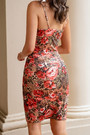 Xs-L Summer New Stylish Leopard Batch Printing Stretch Slim Sling Sexy Midi Dress